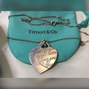 Tiffany 925 Double ❤️ “I Love You” 16” Necklace